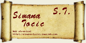 Simana Točić vizit kartica